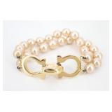 Ferragamo Gancini with Pearl Bracelet