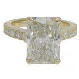 14k Gold 5.99 ct Radiant Cut Lab Diamond Ring