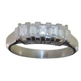 Platinum Natural 3/5 ct Asscher VS Diamond Ring