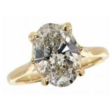 14k Gold 3.00 ct Oval Cut Lab Diamond Ring