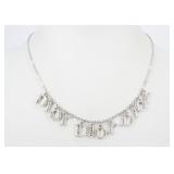 Christian Dior Spellout Logo Rhinestone Necklace