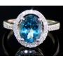 Oval 3.42 ct London Blue Topaz & Diamond Ring