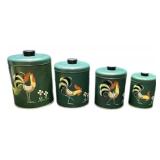 (4) pc Ransburg Hand Painted Canisters