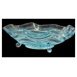 Footed Light  Blue Bowl