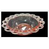 Pink Depression Open Colony Lace Bowl