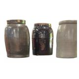 (3) Stoneware Canning Jars