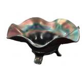 Footed Carnival Glass Bowl