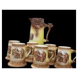 Gold Medal St Louis 6 Tankards & Pitcher