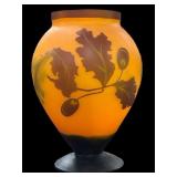 Autumn Leaves Cameo Glass Vase