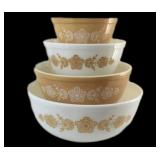 Butterfly Gold Pyrex Mixing Bowl Set