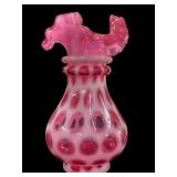6 ï¿½ Fenton Cranberry Opalescent Vase