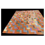 Hand Stitched Church House Steps Block Quilt