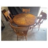 Oak TABLE AND 4 Oak CHAIRS