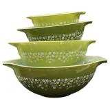 Pyrex Crazy Daisy 4 Pc Mixing Bowl Set