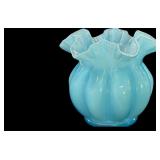 5.25 x 6 ï¿½ Aqua Marine Fenton Melon Vase