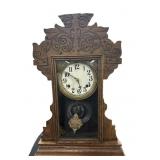 Antique Clock wï¿½ Key & Pendulum Runs Good (Chimes