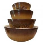 (4) pc Old Orchard Pyrex Bowl Set