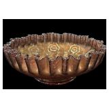 Fenton Captive Rose Carnival Glass Bowl