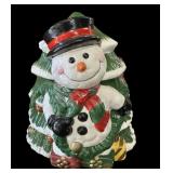 Snowman Christmas Tree Cookie Jar