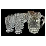 Cubist Design Pitcher & 10 Glasses
