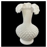 19.5 " Fenton Hobnail Milk-glass Vase