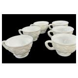 (6) Westmore Grape Milk Glass Punch Cups