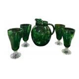 Green Pitcher & Glasses