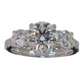 Platinum 3.30 ct VS Round Lab Diamond Ring