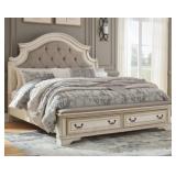 King  Ashley Realyn Upholstered Storage Bed