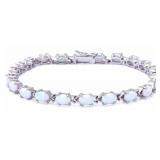 Quality 12.00 ct Oval White Opal Tennis Bracelet