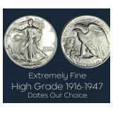 High Grade Walking Liberty Silver Half Dollar