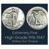 High Grade Walking Liberty Silver Half Dollar