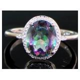 Oval 4.50 ct Mystic Topaz & Diamond Ring