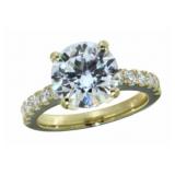 14k Gold 4.35 ct Round Lab Diamond Ring