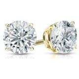 14k Gold  5.00 ct Round Lab Diamond Stud Earrings