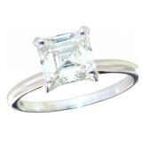14kt Gold 2.15 ct Asscher Cut VS Lab Diamond Ring