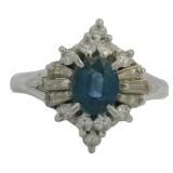 Platinum 1.33 ct Natural Sapphire & Diamond Ring