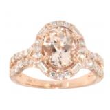 14kt Gold 2.13 ct Natural Morganite & Diamond Ring