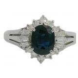 Platinum 1.50 ct Natural Sapphire & Diamond Ring