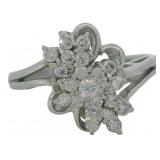 Platinum 1/2 ct Natural Brilliant Diamond Ring