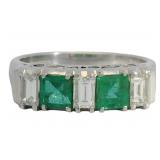 Platinum 1.20 ct Natural Emerald & VS Diamond Ring