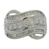 Platinum 1.10 ct Natural Brilliant Diamond Ring