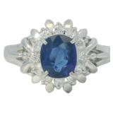 Platinum 1.31 ct Natural Sapphire & Diamond Ring