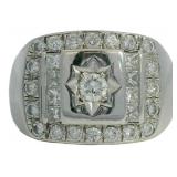 Plat. 1.31 ct Natural VS Gents Diamond Pinky Ring