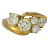 18k Gold 1.00 ct Natural  Brilliant Diamond Ring