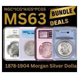 MS63 Bundle Deal: 1878-1904 Morgan Silver Dollar