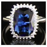 Cushion Cut 7.45 ct Sapphire Dinner Ring