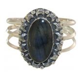 Natural 20.84 ct Laboradorite Cuff Bracelet
