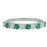 Elegant Emerald & Diamond Alternating Band