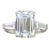 14kt Gold 6.49 ct Emerald Cut Lab Diamond VS Ring